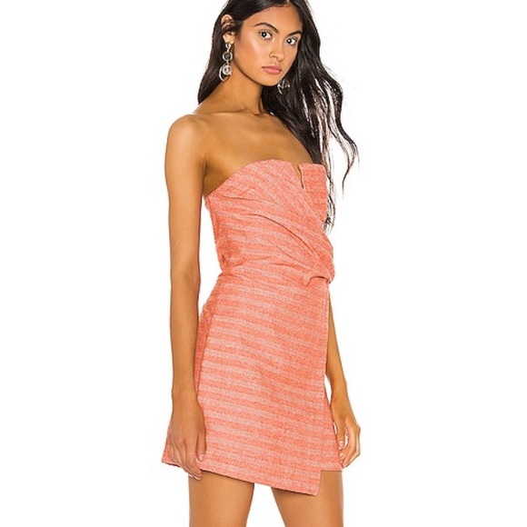 Revolve Line & Dot Zoe Strapless Dress in Orange - Picture 3 of 15